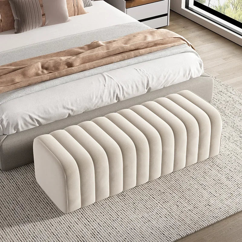 Bed end stool, bed bed, sofa, bedroom, simple long strip shoe changing stool, dressing room, design sense, sofa stool