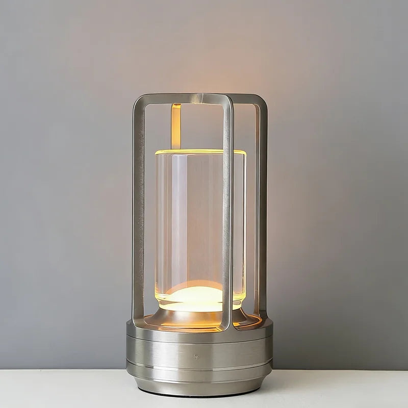 LED Cordless Table Lamp Retro Bar Metal Desk Lamps Rechargeable Touch Dimming Night Light Restaurant Bedroom Home Outdoor Decor
