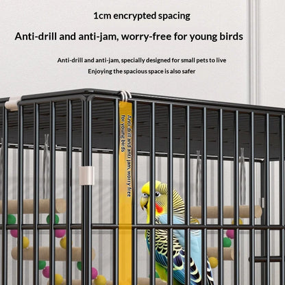 Foldable Extra Tall Metal Bird Cage Pet Parakeet Cockatiel Budgie Portable Travel Home Use Easy Storage Bird Cage Furniture
