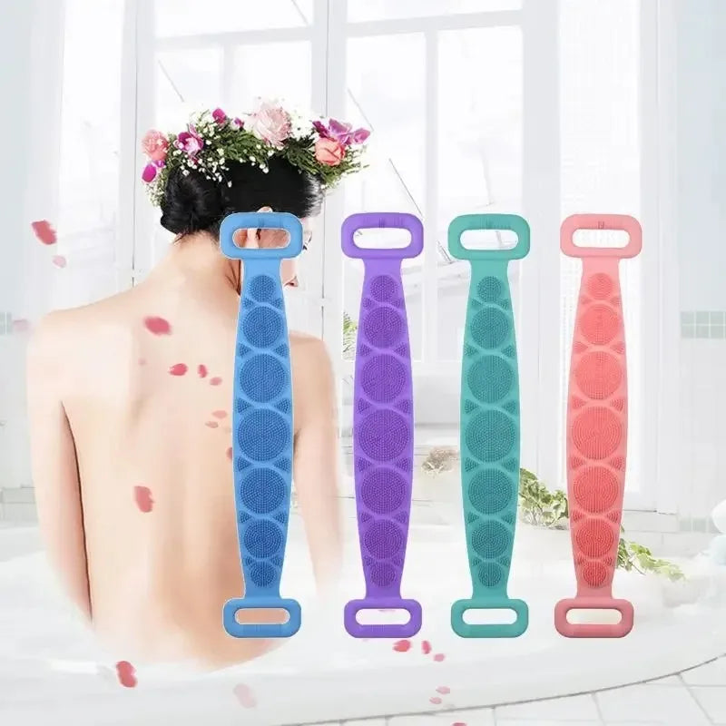 Body Sponge Silicone Brushe Bath Towels Scrubber Rubbing Back Peeling Massage Shower Belt Extended Skin Clean Brushes Bath Brush