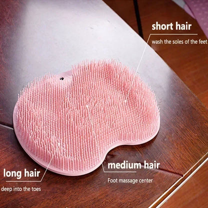Silicone Rub Back Brush Bathroom Non-slip Wash Foot Pad Massage Shower Mat with Sucker Bath Massage Foot Exfoliating Brush Pad