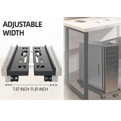 Adjustable Mobile CPU Stand Ventilated Computer Tower Stand PC Tower Stand Fits Most PC Under Desk CPU Holder PC Floor Cart