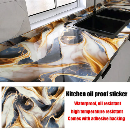 40cm New Kitchen Oil-proof Wall Stickers Self-adhesive Stain-resistant High Temperature Kitchen Countertop Protective Wallpaper