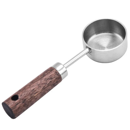 15ml Stainless Steel Measuring Spoon Tablespoon Coffee Scoop Wood Handle Sugar Powder Coffee Bean Measure Spoon Kitchen Tools