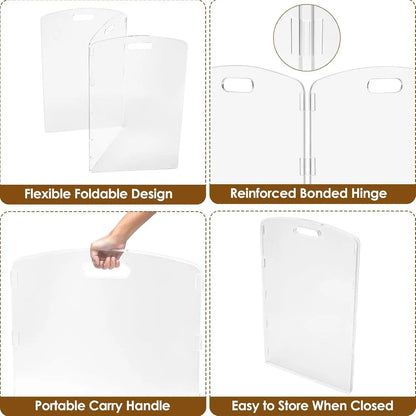Clear Acrylic Pet Gate - 32" Tall Folding Barrier for Doorways & Stairs, Indoor Fence for Dogs & Cats