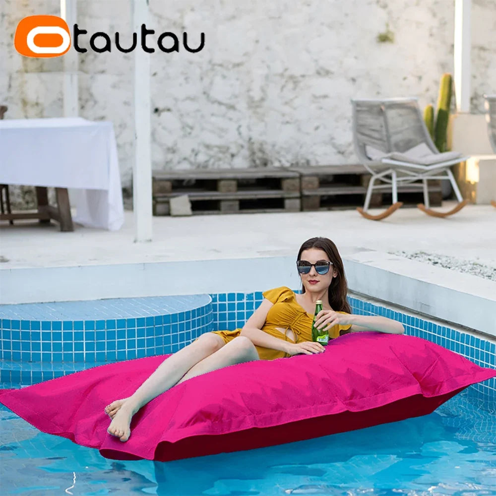 OTAUTAU 6ft Giant Floating Bean Bag Lounger Cover No Filler Outdoor Swimming Pool Pillowsac Garden Beach Beanbag Salon Sac DD034