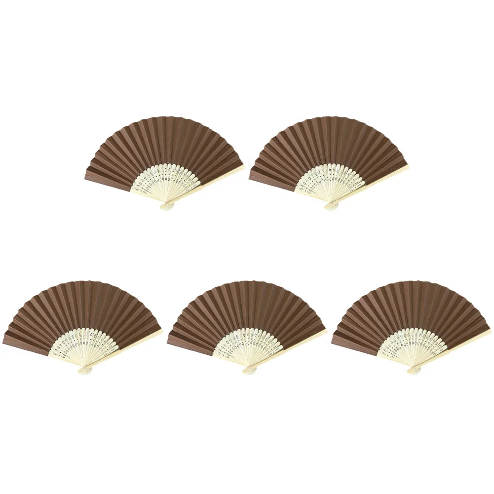 Hand Fan Bamboo Paper Fan Pocket Folding Fan Solid Color Guest Fans DIY Guest Gift for Wedding Birthday Summer Party