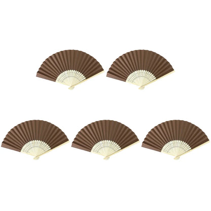 Hand Fan Bamboo Paper Fan Pocket Folding Fan Solid Color Guest Fans DIY Guest Gift for Wedding Birthday Summer Party