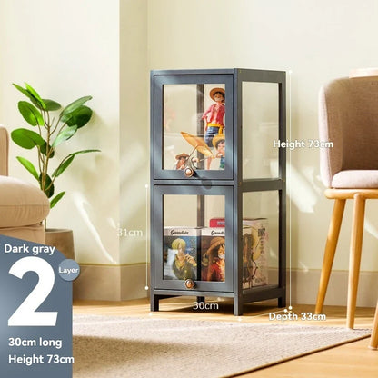 Handmade display cabinet, imitation glass transparent dustproof display cabinet, Lego toy acrylic storage box, bookshelf shelf