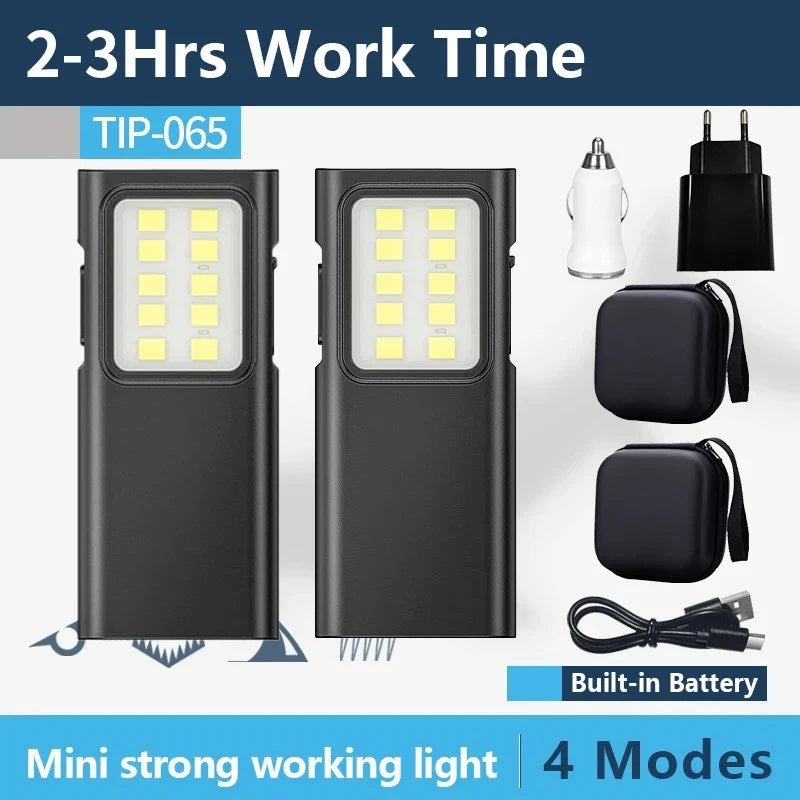EDC Flashlight Keychain Light  Super Bright With Pen Clip Mini LED Flashlight, USB Charging Port Emergency Work Camping Light