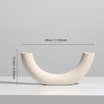 Nordic Style Flower Vase Morandi Geometric Vase Ceramic Art Crafts Bedroom Living Room Desktop Decoration Vase Decoration Home