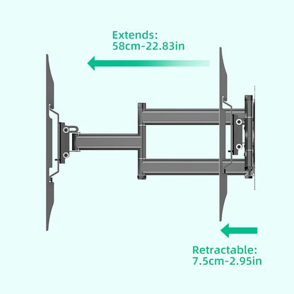 26-55inch Full Motion TV Wall Bracket Swivel Tilt Level Articulating, Max VESA 400x400mm,70cm Extension Long Arm TV Wall Mount