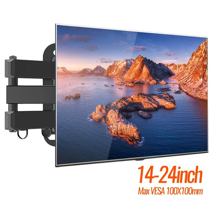 20° tiltable TV Wall Mount Bracket 360° Rotated Holder Universal TV Mounts for 14-24'' Computer Monitor Stand Monitor Flat Panel
