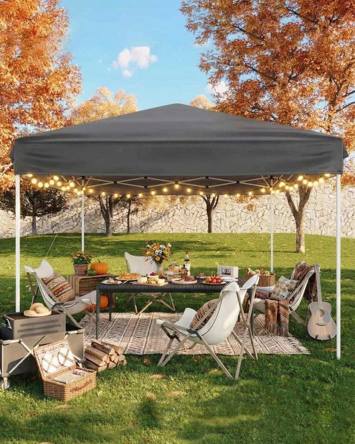 10x10ft Pop Up Canopy Tent, Outdoor Instant Shelter UV Protection Waterproof Sun Shade With Sandbags Carry Bag For Patio Party