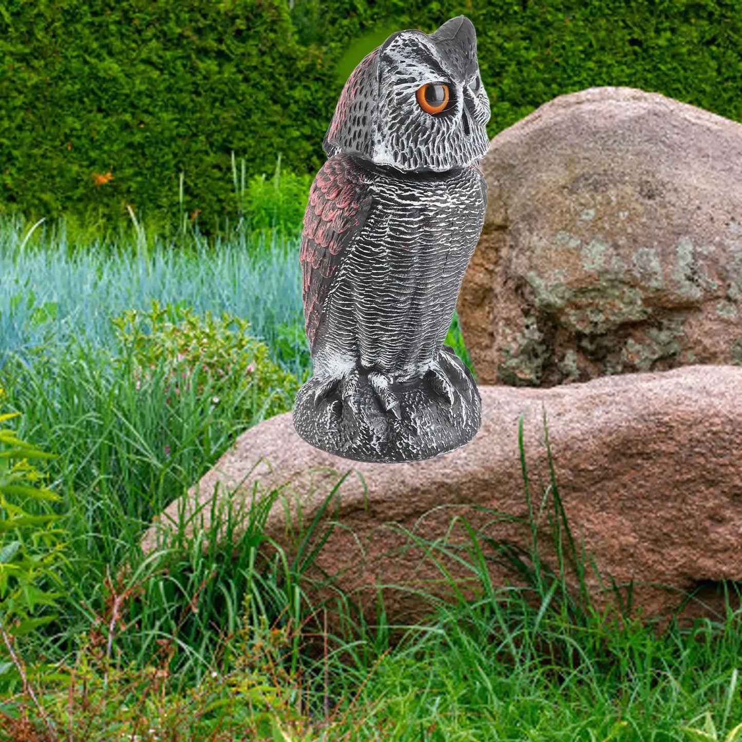 Owl Decoy Owl Decoy to Scare Birds Plastic Shake Head Owl Decoy To Scare Birds Away Scarecrow Fake Owl Outdoor Garden Decoration