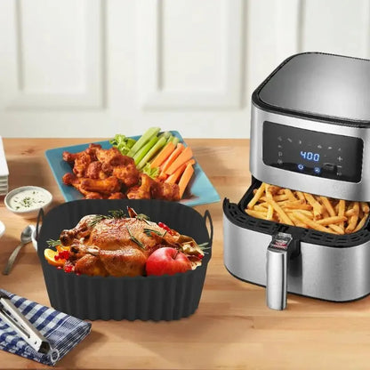 Silicone Air Fryer Liners Pot Square Airfryer Basket Plate Cooking Gadgets Reusable Non-stick Pizza Pan Oven Kitchen Accessories