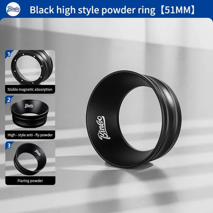 Bincoo Universal Portafilter Dosing Ring, 3.2cm Anti-Spill Aluminum Funnel with Strong Magnets Fits 51mm and 58mm Coffee Handles