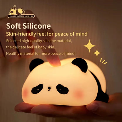 Rechargeable Sensor Touch Night Lights Cute Panda Silicone Lamp LED Dimming Lamp Bedside Decor Kids Night Light Birthday Gift