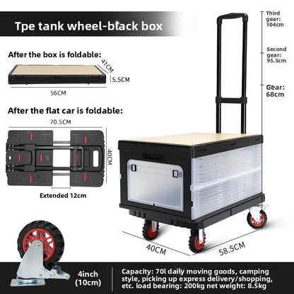 Baoyu, outdoor camper, family truck shopping cart with brake wheel folding trolley trailer