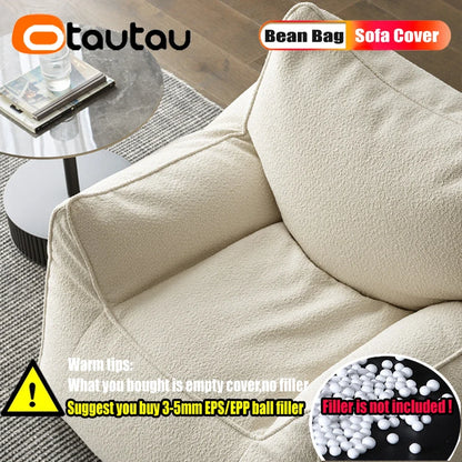 OTAUTAU Bean Bag Sofa Pouf Cover Without Filler Outdoor Waterproof Puff Ottoman Salon Armchair Camping Garden Beach Couch SF114