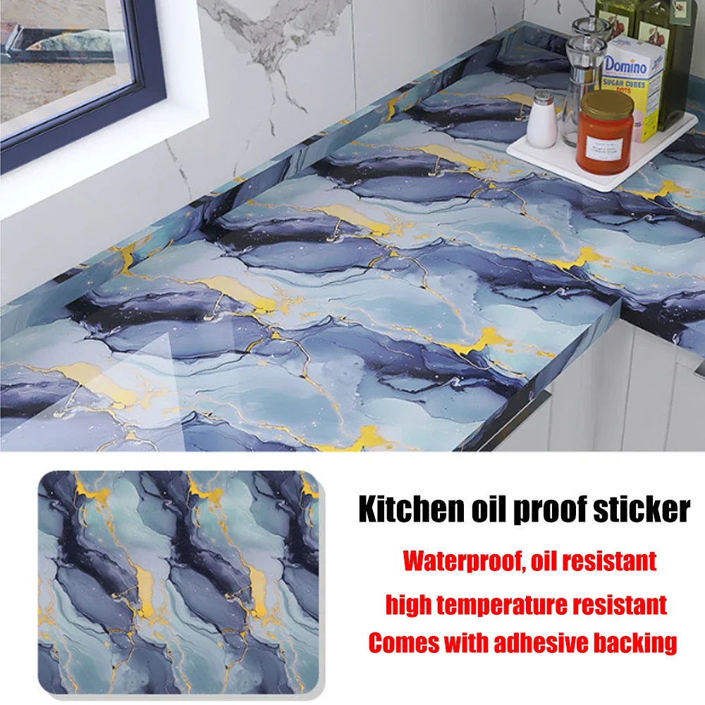 40cm New Kitchen Oil-proof Wall Stickers Self-adhesive Stain-resistant High Temperature Kitchen Countertop Protective Wallpaper