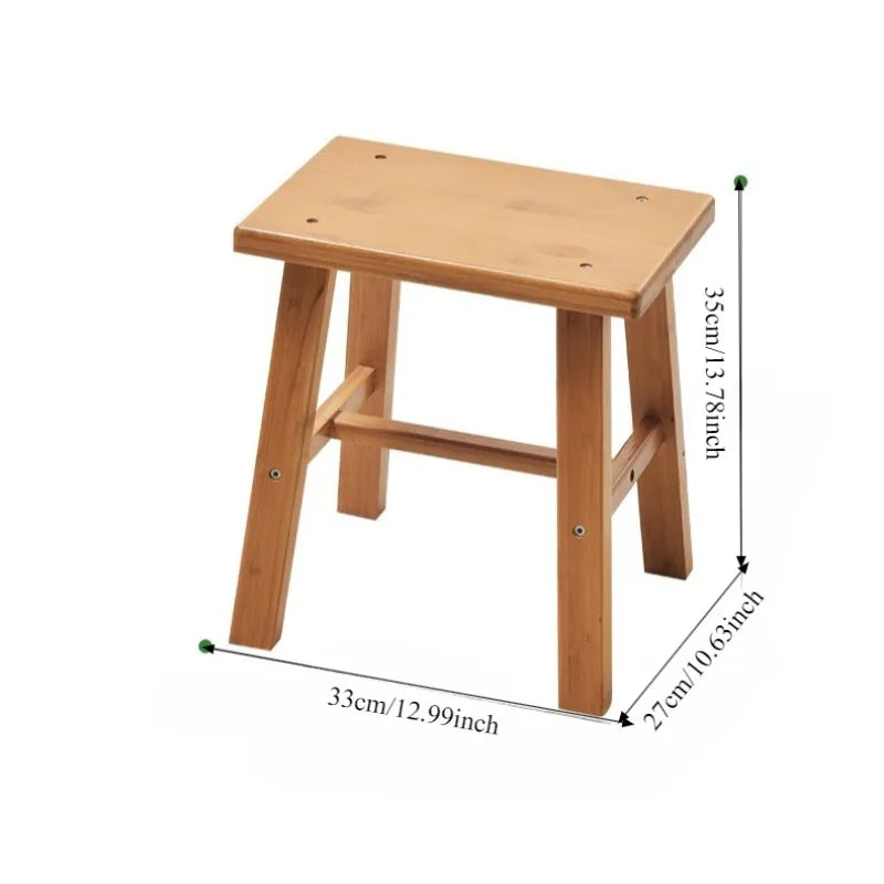 Thickened Nanzhu Mazar Stool Wooden Bench Small Stool Short Household Bathroom Portable and Simple