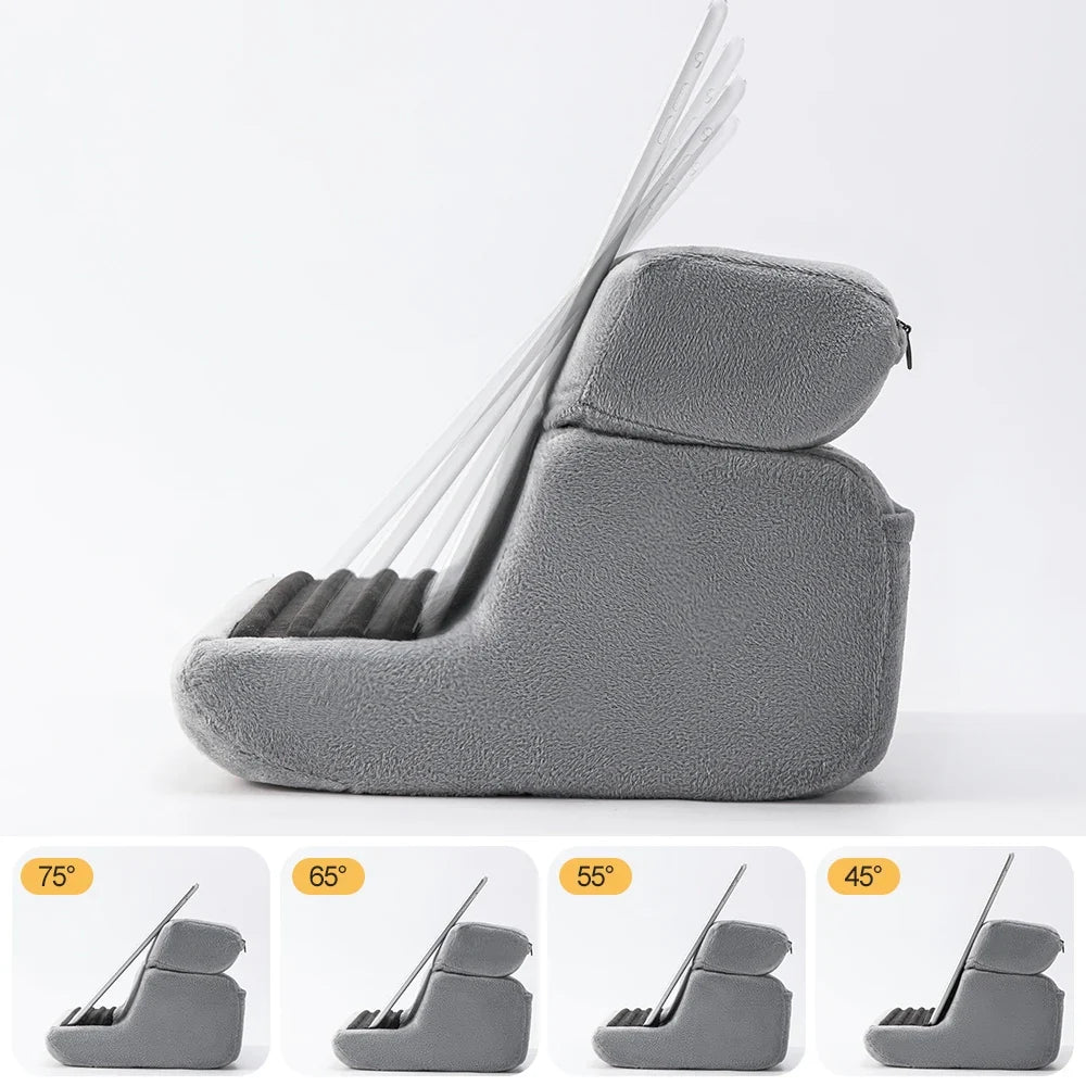 Multi-functional Tablet Pillow Stand，4 Angles For Comfortable Reading and Watching Of Mobile Phone Tablet Reading Stand，Foldable