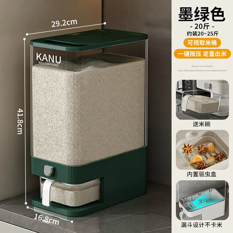 High-end pressing rice bucket, insect-proof and moisture-proof sealing, household food-grade rice box, flour storage container
