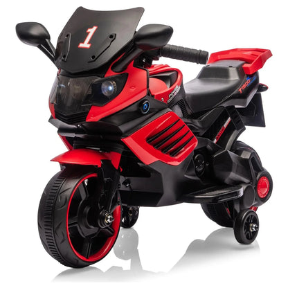 6V Kids Motorcycle, Electric Ride On Car Toy with Training Wheels,Headlight, Horn & Music for Toddlers Boys Girls Ages 3-6 Years