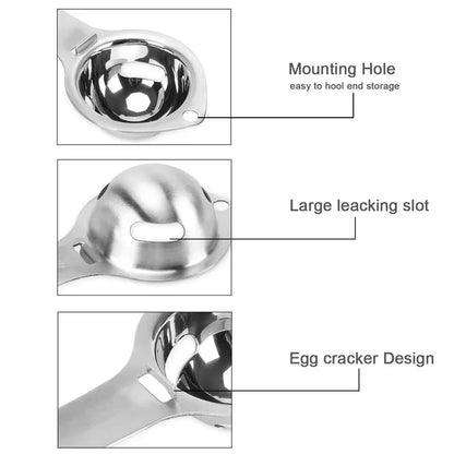 1 Piece Egg Separator Egg Yolk White Separator Stainless Steel Egg White Yolk Sifting Filter Egg Divider Kitchen Gadgets YY003