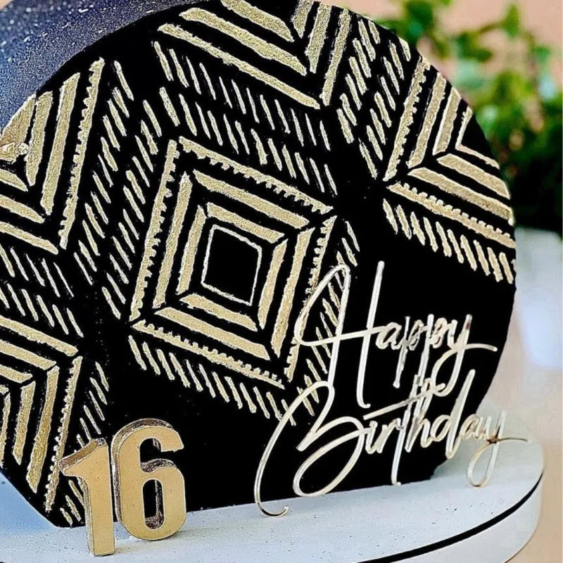 New Simple Style Happy Birthday Cake Topper Flank Footless Gold Acrylic Kids Party Cake Toppers Baby Shower Dessert Decoration