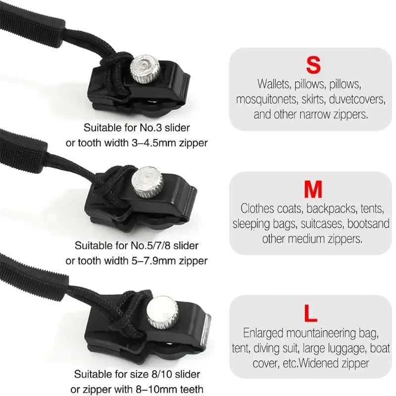 Universal Zipper Repair Kit - Instant Fix for Jackets, Coats | Detachable Zipper Head & Slider Replacement, No Sewing Needed