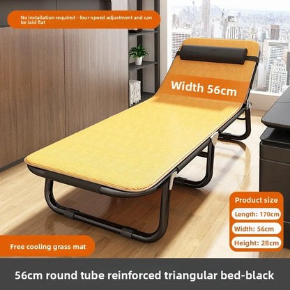 Folding bed office single metal household siesta folding recliner multi-functional camp bed adult siesta artifact
