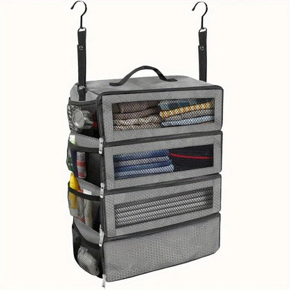 Large capacity foldable multifunctional clothing storage bag, wardrobe hanging clothing storage bag, multi-layer storage