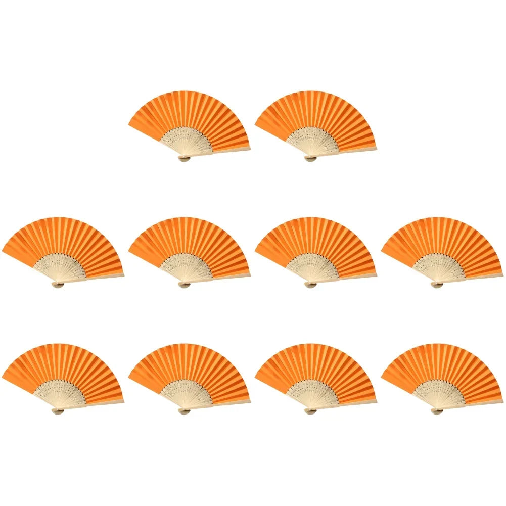 Hand Fan Bamboo Paper Fan Pocket Folding Fan Solid Color Guest Fans DIY Guest Gift for Wedding Birthday Summer Party