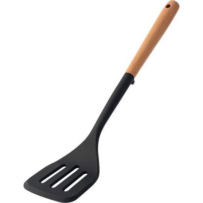 NEW Silicone Spatula Non Stick Pan Wooden Handle Silicone Vegetable Heat-resistant Silicone Cooking Spatula Spoon Kitchen tool