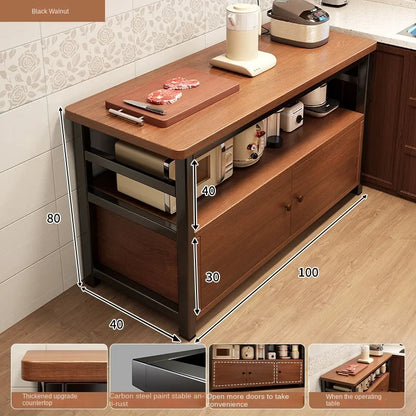 Multifunctional kitchen storage rack, sideboard cabinet, floor-standing wall table, workbench, cookware and bowl storage cabinet