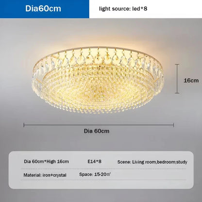 Big Luxury Crystal LED Ceiling Chandeliers for Living Room New Gold Hanging Lamps for Ceiling Modern Home Decor Lustre Lighting