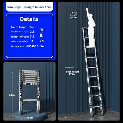 Stainless steel telescopic ladder Multifunctional  herringbone ladder Portable folding ladder Bamboo ladder Lifting ladder