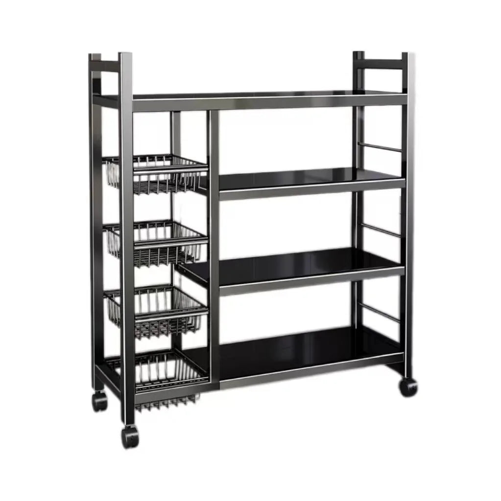 Multi-purpose mobile storage rack detachable mesh basket kitchen storage rack balcony living room shelf