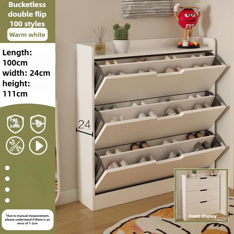 Tipping bucket shoe cabinet, outer entry shoe rack, balcony, entrance cabinet, living room large-capacity storage cabinet