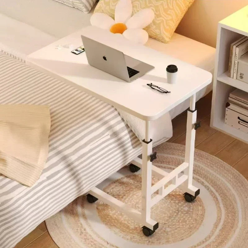 Rotating wheel household desk,bedside table, adjustable standing desk stand,mobile laptop stand,suitable for bedroom and office