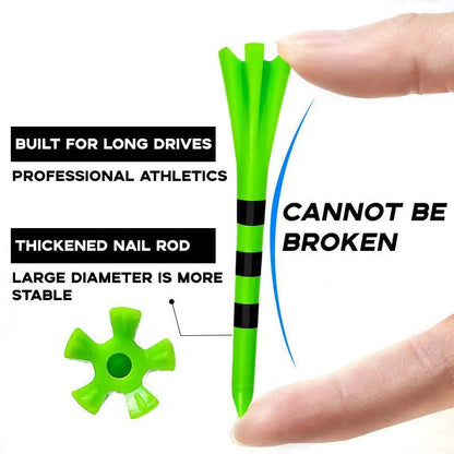50pcs Golf Tees Plastic Stripe 5 Claws Tee Random Colors Accessories Sport TE001-Y