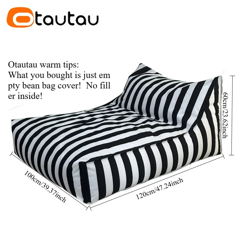 OTAUTAU Outdoor Waterproof Oxford Bean Bag Cover Floats Lounger SF343【No Filler Inside! You Need To Buy Filler By Yourself !】