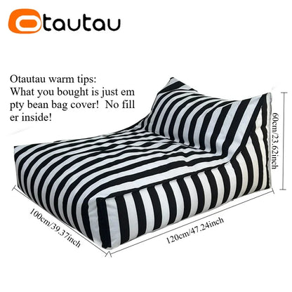 OTAUTAU Outdoor Waterproof Oxford Bean Bag Cover Floats Lounger SF343【No Filler Inside! You Need To Buy Filler By Yourself !】