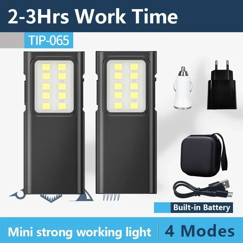 EDC Flashlight Keychain Light  Super Bright With Pen Clip Mini LED Flashlight, USB Charging Port Emergency Work Camping Light
