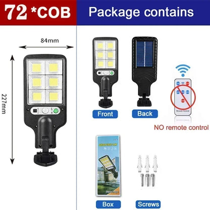 Solar Street Lights Outdoor, Solar Lamp With 3 Light Modes Waterproof Motion Sensor Security Lighting for Garden Patio Path Yard