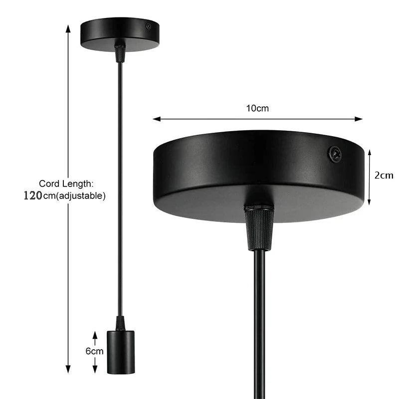 Vintage E27 Hanging Lamp Holders with 1.2M Cable Ceiling Lamp Holder Socket Nordic Half teeth Lampshade Base for Pendant light