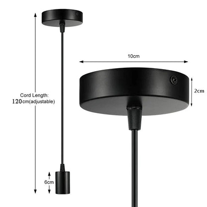 Vintage E27 Hanging Lamp Holders with 1.2M Cable Ceiling Lamp Holder Socket Nordic Half teeth Lampshade Base for Pendant light