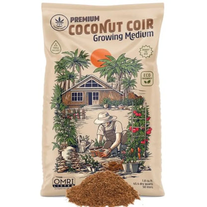 Happy Trees Coco Coir Loose Coconut Fiber Growing Medium Potting Mix Seed-Starting Premium Quality Triple-Washed for Low Salt/E